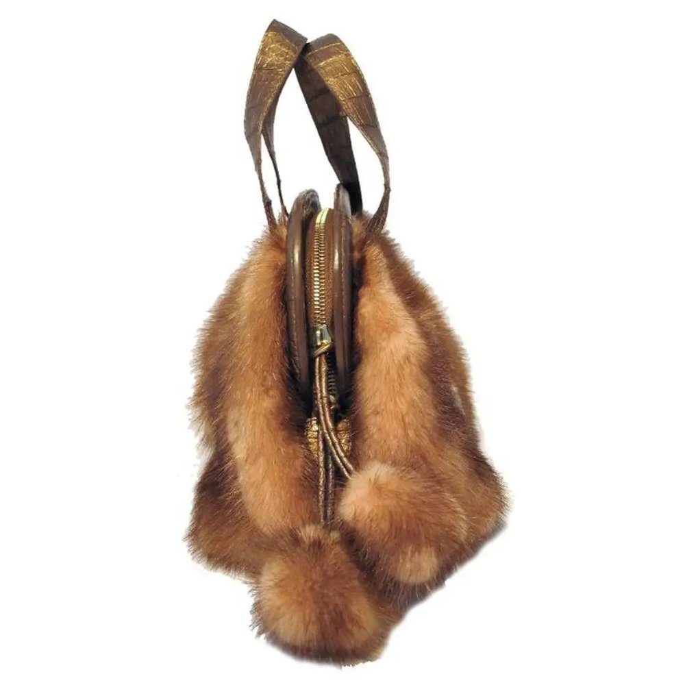 Nancy Gonzalez Pink Mink and Crocodile Handbag - Picture 6 of 6